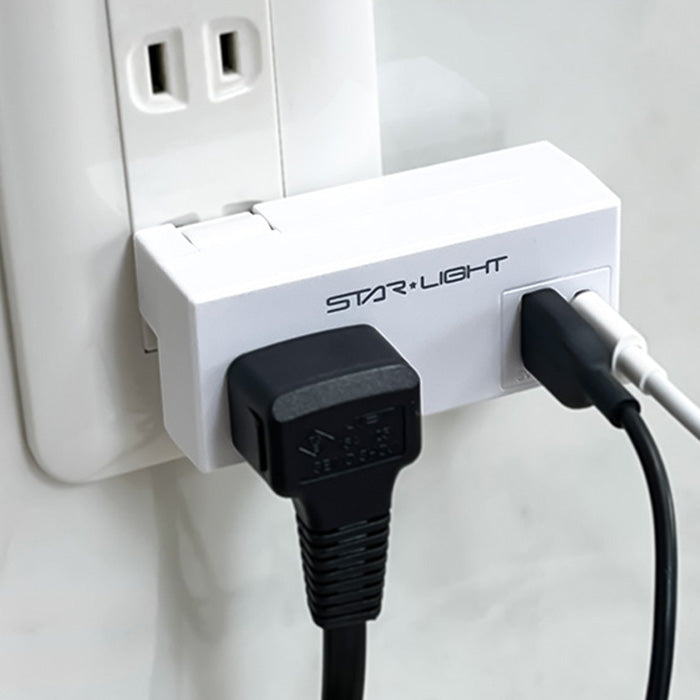小型モバイル電源タップ  SK-S2AC2USBPD20WH
