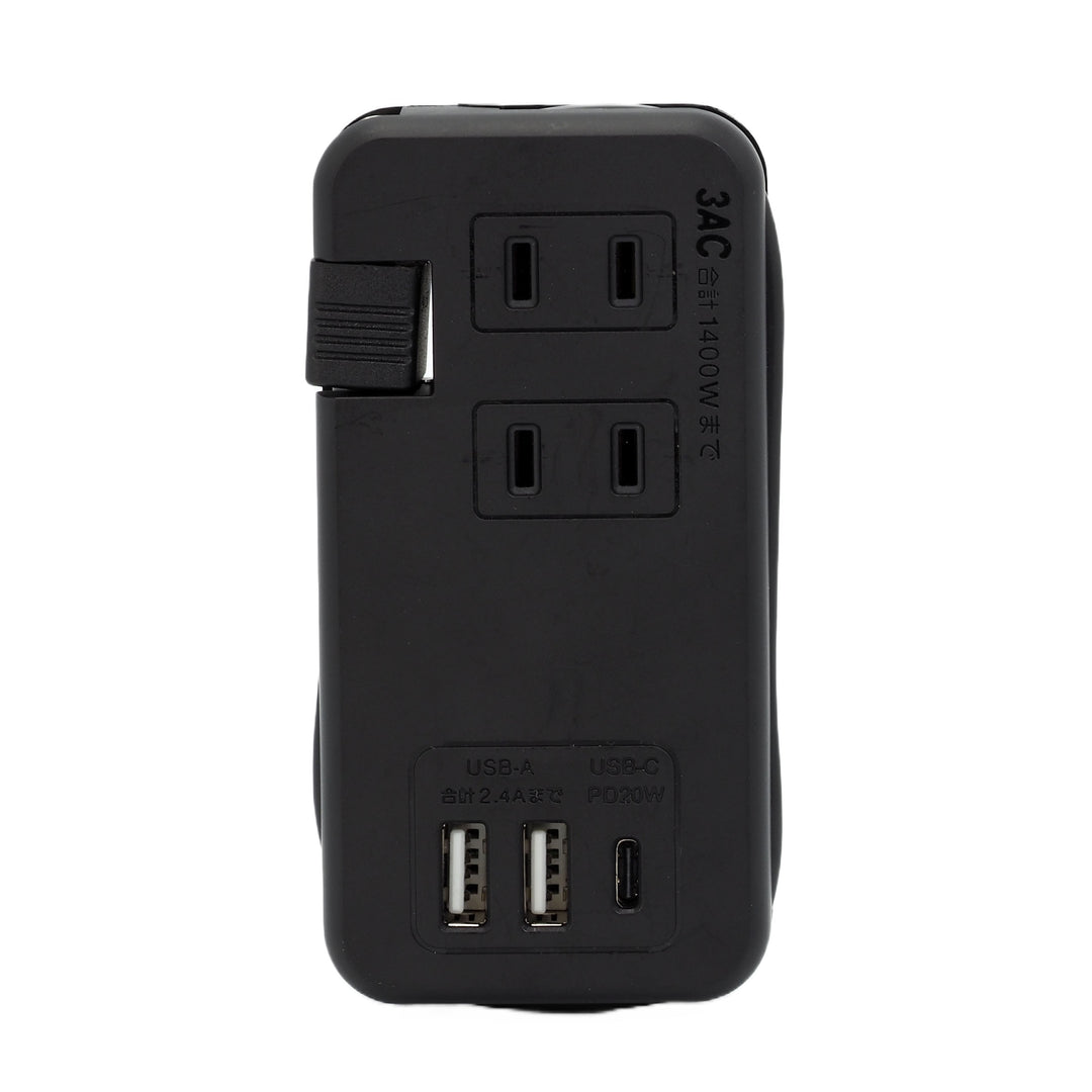 【PD付】USB充電付き モバイル電源タップ コンセント3個口  急速充電 SK-3AC3USBPDWA SK-3AC3USBPDBA