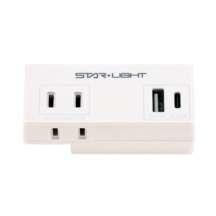 小型モバイル電源タップ  SK-S2AC2USBPD20WH