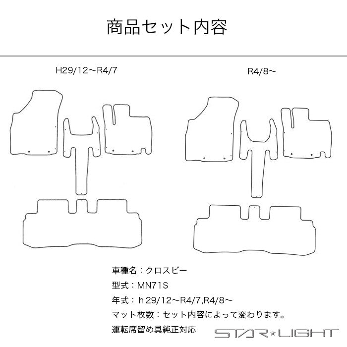 スズキ　SUZUKI　クロスビー　MN71S カーマット プレミアムチェック フロアマット アウトドア