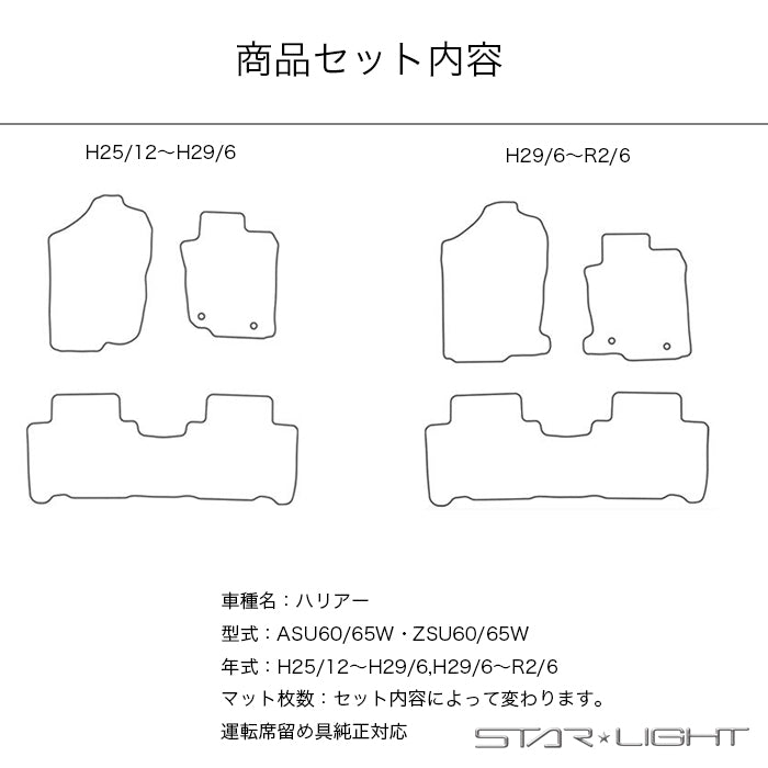 トヨタ ハリアー 60系 ファインウェーブ フロアマット STARLIGHT スターライト カーマット