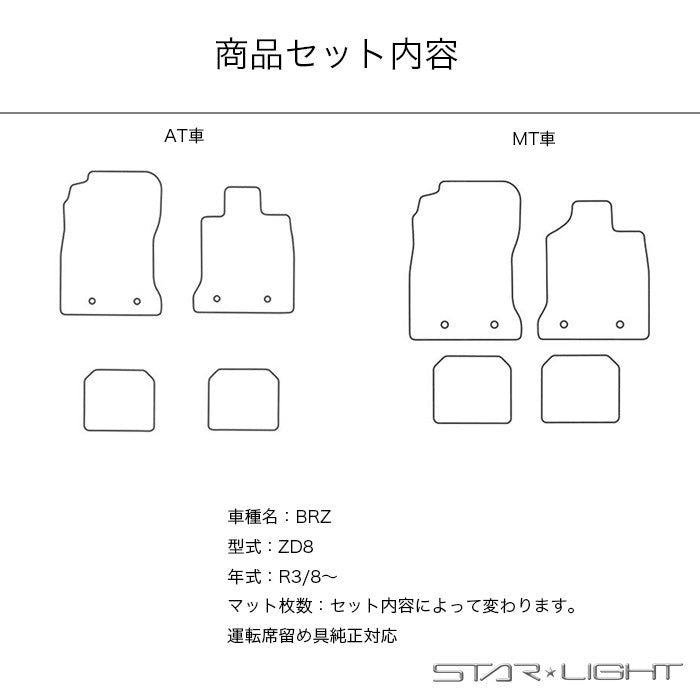 スバル　BRZ 　SUBARU　カーマット プレミアムチェック フロアマット アウトドア