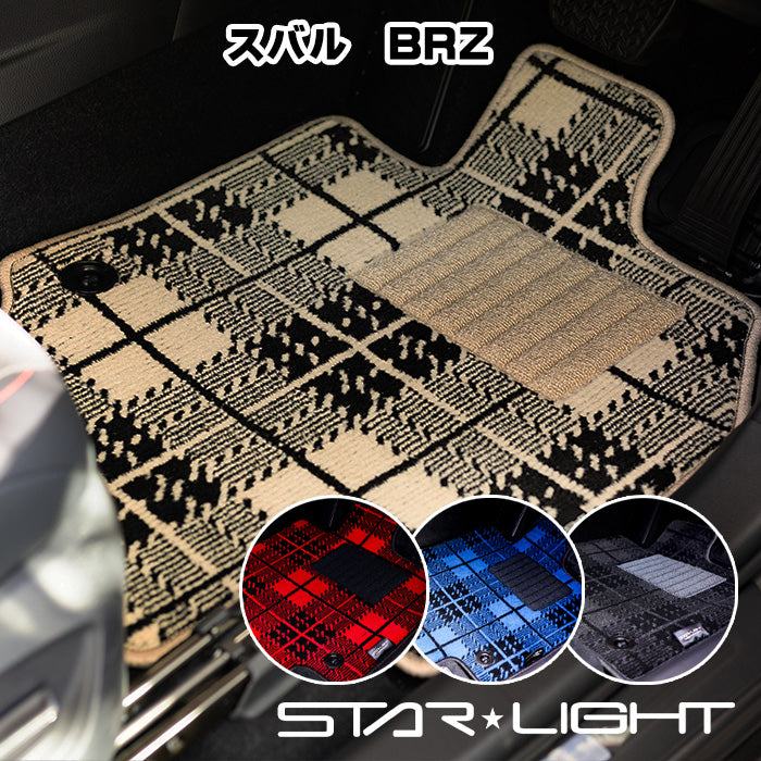 スバル　BRZ 　SUBARU　カーマット ノーブルチェック フロアマット アウトドア　運転席1枚/運転席1枚＆助手席1枚/フルセット (コピー)