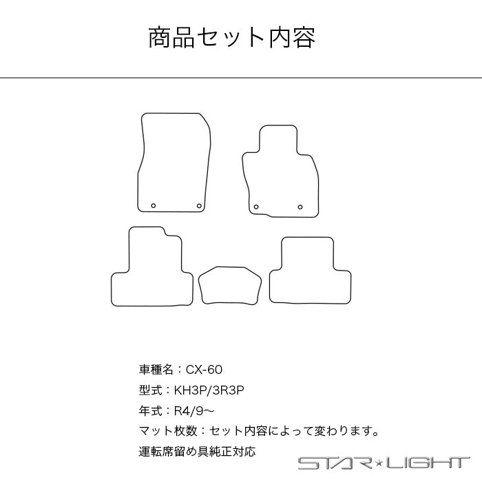 MAZDA CX-60 マツダ KH系 カーマット プレミアムチェック フロアマット