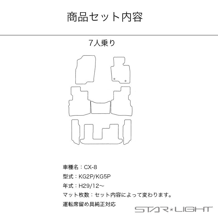 MAZDA CX-8 マツダ 6人/7人 KG系 カーマット ラバーマット ゴムマット フロアマット アウトドア