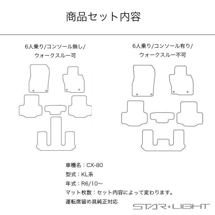 MAZDA マツダ CX-80 6人/7人 KL系 カーマット ラバーマット ゴムマット フロアマット アウトドア STARLIGHT スターライト
