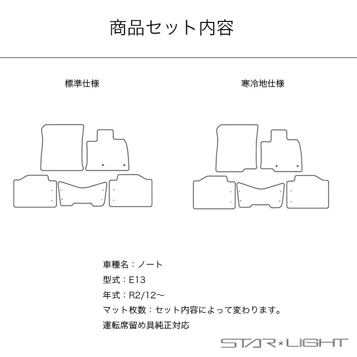 日産 NISSAN 新型 ノート ノートオーラ e-POWER E13 カーマット ラバーマット ゴムマット フロアマット アウトドア