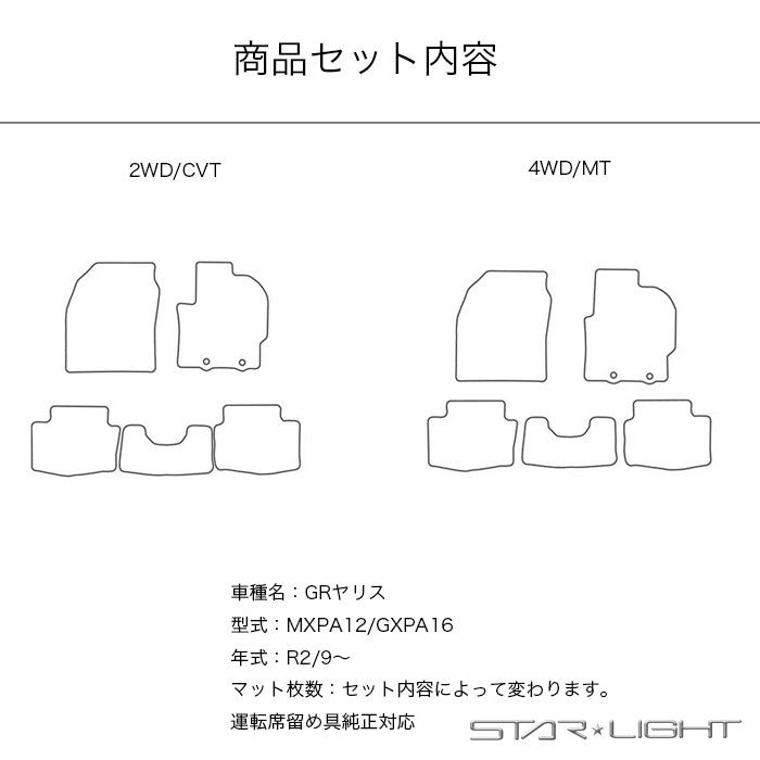 トヨタ GRヤリス GRYARIS ファインウェーブ フロアマット 10系
