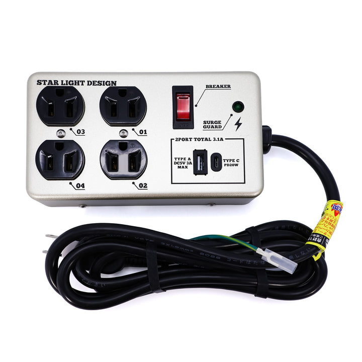 スチールタップ　SK-ST4AC1A1C18SL SK-ST4AC1A1C18YE 4個口 インテリア USB-A Type-C