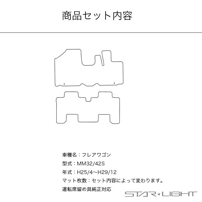 MAZDA フレアワゴン FLAIRWAGON MM32/42 カーマット ラバーマット ゴムマット フロアマット アウトドア