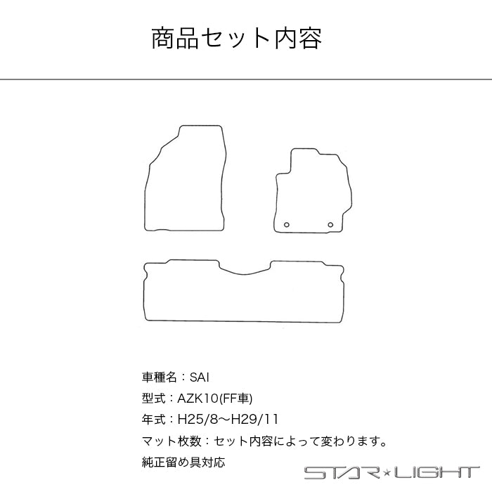 トヨタ SAI サイ AZK10　H25/8～H29/11　TOYOTA プレミアムチェック フロアマット アウトドア