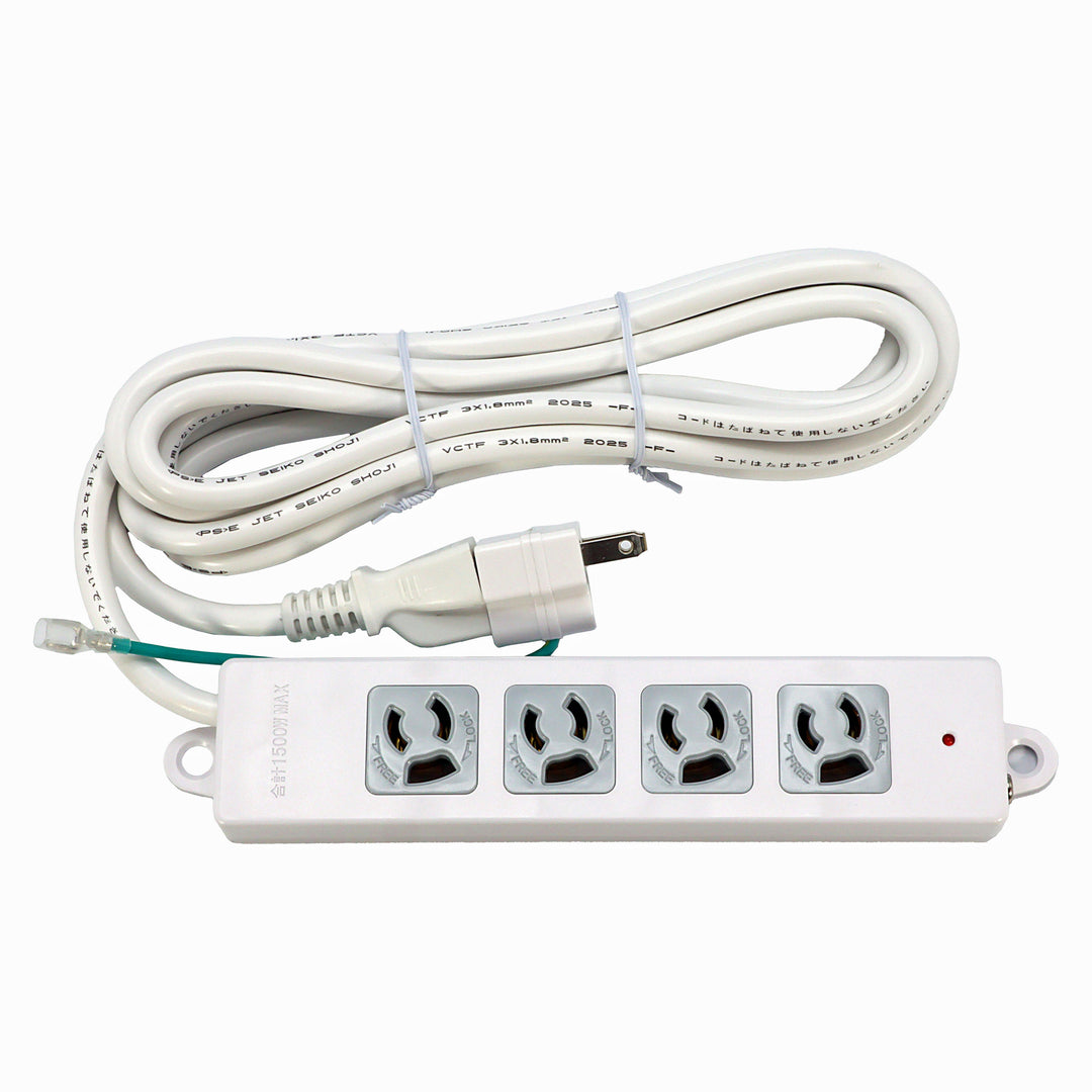 3ピン式電源タップ　4個口 SK-4T3L01MGWH SK-4T3L03MGWH SK-4T3L05MGWH