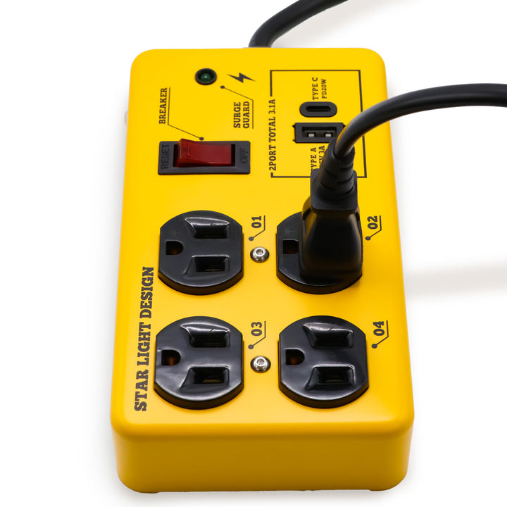 スチールタップ　SK-ST4AC1A1C18SL SK-ST4AC1A1C18YE 4個口 インテリア USB-A Type-C