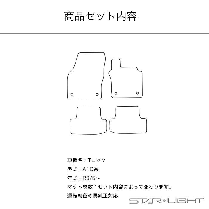 VolksWagen t-roc　フォルクスワーゲン　Tロック　R3/5～　カーマットプレミアムチェック フロアマット