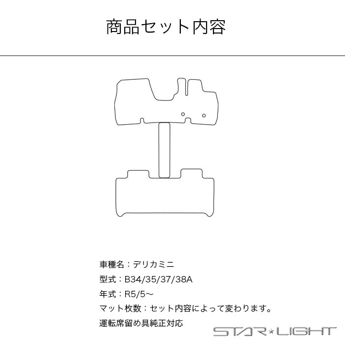 三菱　デリカミニ　DELICA MINI　カーマット プレミアムチェック フロアマット